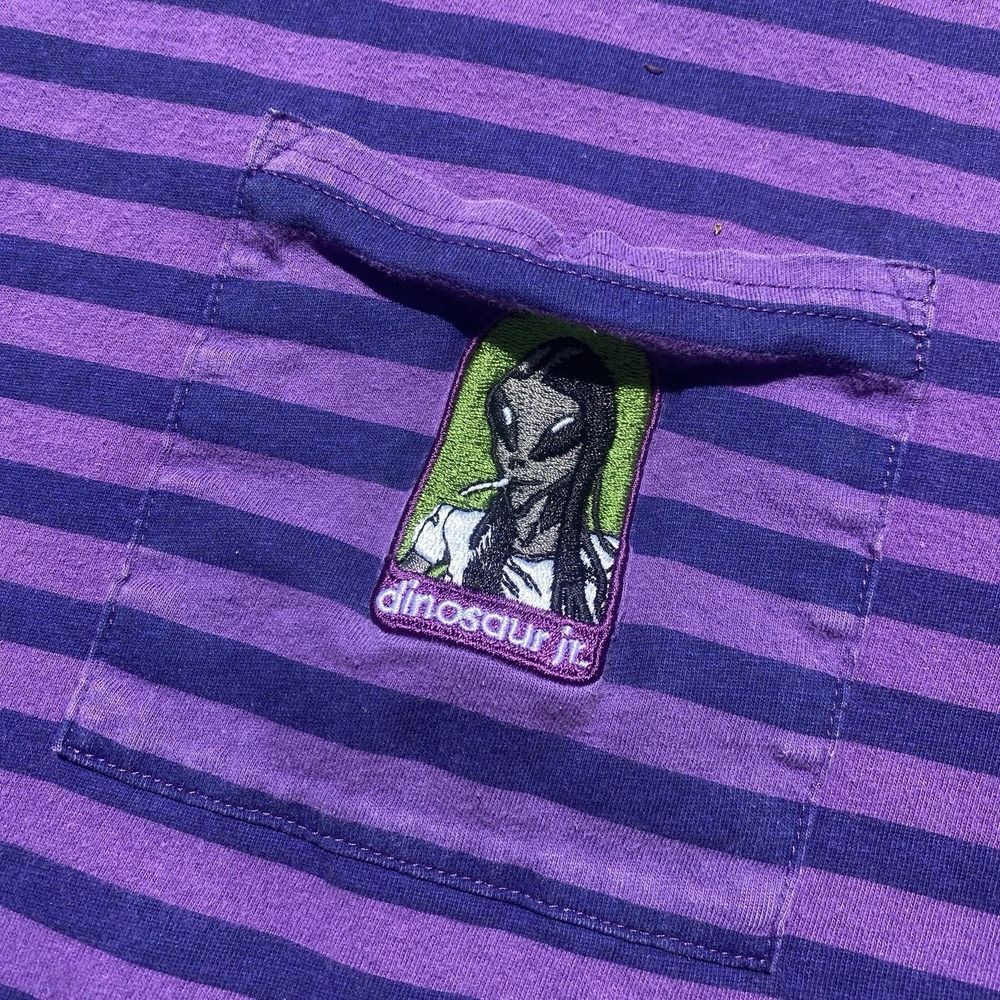 Alien Workshop x Dinosaur Jr Collab Striped T-shirt Large RARE Embroidered Patch - Picture 3 of 7